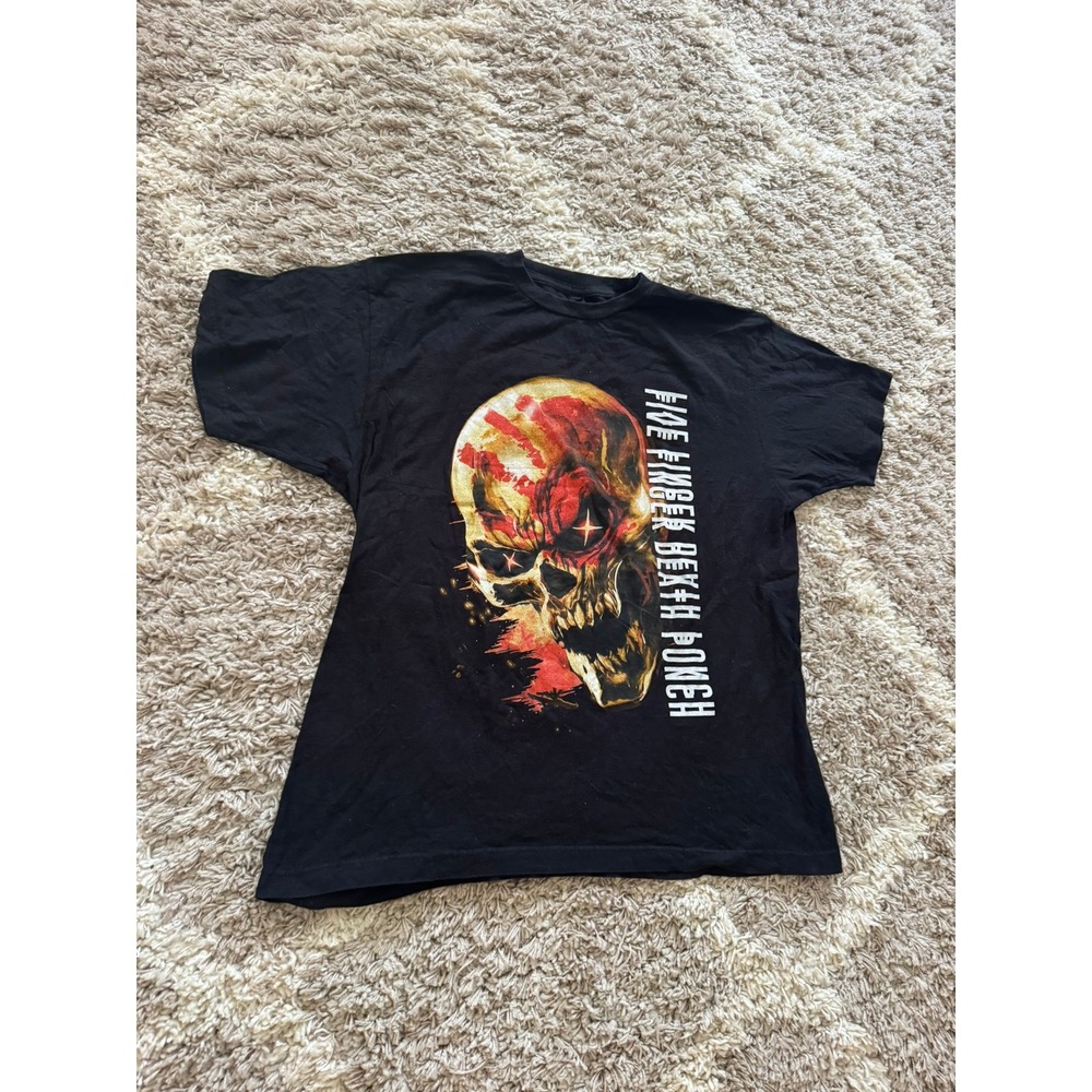 Five Finger Death Punch 2018 World Tour Band T-Shirt Black Skull Graphic Mens XL